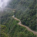 Mountainbike Downhill on the Death Road (Camino de la Muerte, La Cumbre, La Paz, Yolosa, Coroico, Yungas, Bolivia