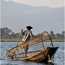 Leg-rowing fisherman, Inle Lake, Myanmar