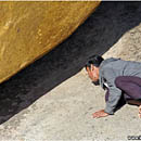 Curious pilgrim @ Golden Rock, Myanmar