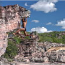 Climbing at Rio Serrano, Chapada Diamantina, Brazil