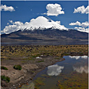Volcán Parinacota y Lago Chungará